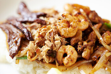 Shrimp Vegetable Fried Rice on Plate 