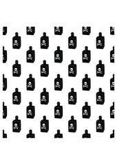 Poison bottle skull and bones vector seamless pattern