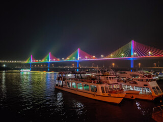 atal setu bridge at night