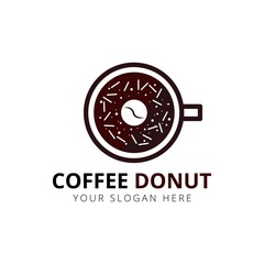 Coffee and Donut logo design inspiration vector