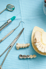 Various medical tools in dental clinic