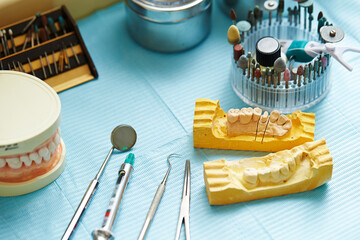 Various medical tools in dental clinic
