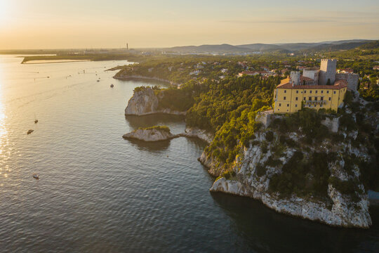 Castle on rock above sea