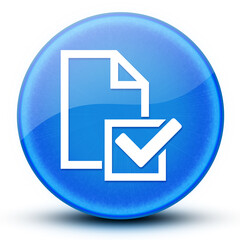 Survey(Checklist icon) eyeball glossy elegant blue round button abstract