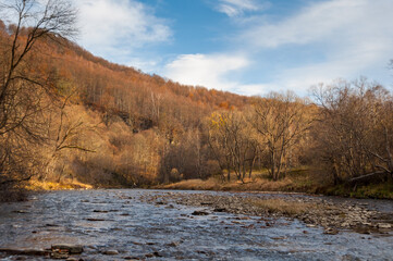 A view of the Solinka River flowing through the Bieszczady Mountains, Solinka and Bieszczady Mountains