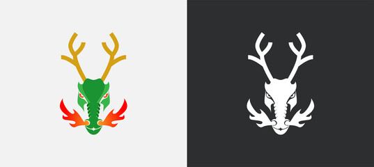 Dragon Head Logo Design Inspiration, vector illustration