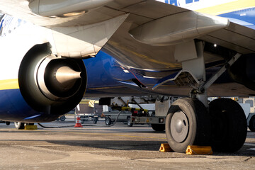 The plane at the airport on loading.