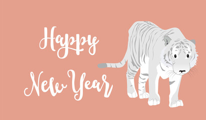 Chinese new year 2022 year of the tiger cartoon character design on the white background