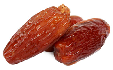Fresh dried dates isolated on white background