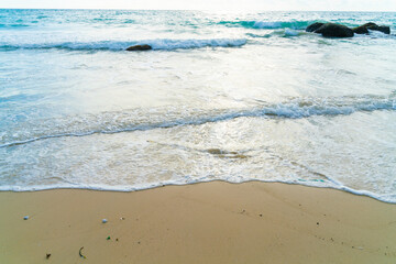 Sea wave beach sunset with cloud summer vacation