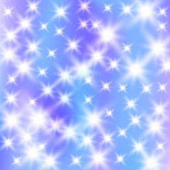 Christmas Background With Shiny Stars. Blue Starry Sky Template. Vector Illustration.