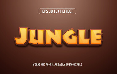 Jungle adventure 3d vector editable text effect