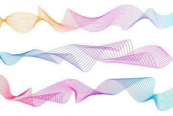 Abstract wavy stripes. Colorful wave lines isolated white background. Curved wavy line. Element for design. Vector Eps.10