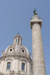 Obraz premium Rome, Roman Forum, Trajan's Column and church