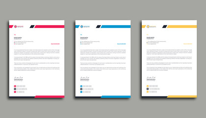 Obraz na płótnie Canvas Corporate business creative & modern letterhead design template in A4 size with color.