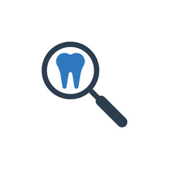 Teeth Search Icon - Tooth Search Icon