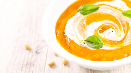 bowl of soup and cream