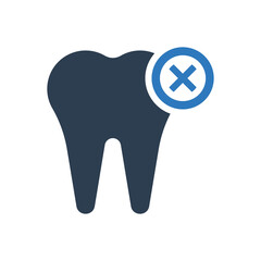Cancel Tooth Icon - Delete Tooth Icon