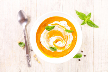 bowl of soup and cream