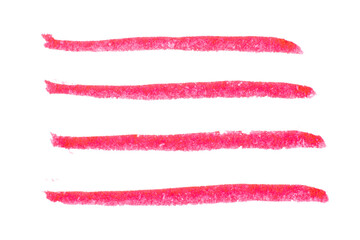 Obraz premium Red color watercolor handdrawing as square line brush on white paper background