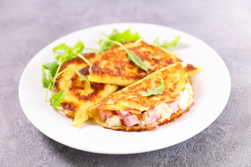 crepe with cheese and ham