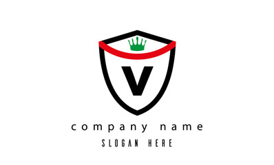 V king shield single latter logo