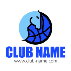 Logo club basketball sport collectif cheval