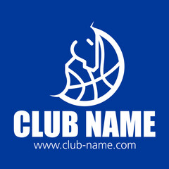 Logo club basketball sport collectif cheval