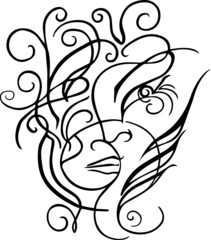 The glance tattoo simple vector illustration
