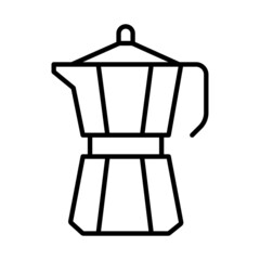 Outline linear coffee maker icon vector illustration cooking fresh energy espresso