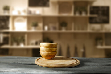 Retro wall with shadows and kitchen interior 