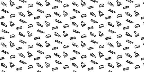 Hairdresser comb icon pattern background for website or wrapping paper (Monotone version)