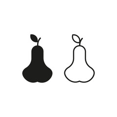 Pear vector sign. Pear vector icon. Pear vector silhouette.