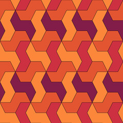 Seamless pattern. Ethnic ornament. Geometric background. Tribal wallpaper. Ethnical image. Tribe motif. Ancient mosaic. Digital paper. Folk web design. Textile print backdrop. Vector art.