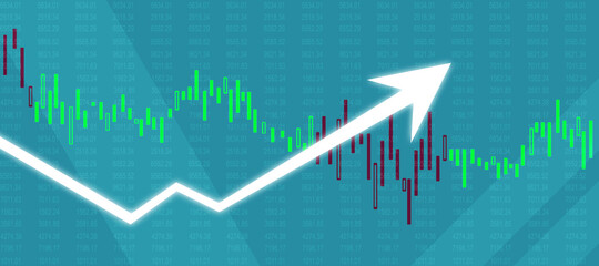 2d rendering Stock market online business concept. business Graph 