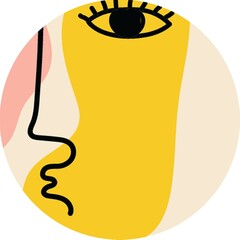 Hand drawn round vector highlight cover, Abstract contemporary icon