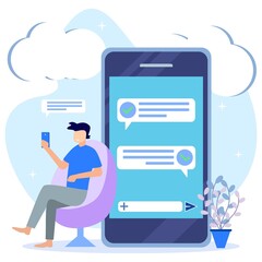 Illustration vector graphic cartoon character of chat