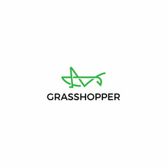 Simple geometric grasshopper logo. 