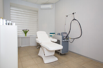 Laser epilation equipment in modern cosmetology clinic hair removal