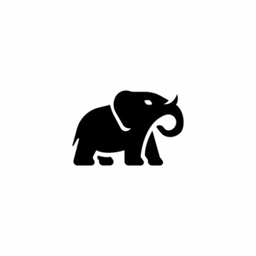 Simple flat elephant logo.