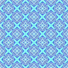  Geometric vector pattern with Aquamarine and blue colors. abstract ornament for wallpapers and backgrounds.