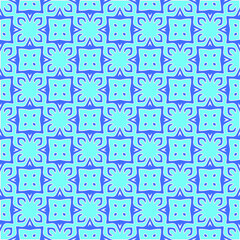 Geometric vector pattern with Aquamarine and blue colors. abstract ornament for wallpapers and backgrounds.