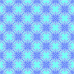 Geometric vector pattern with Aquamarine and blue colors. abstract ornament for wallpapers and backgrounds.