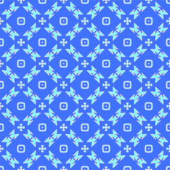 Fototapeta premium Geometric vector pattern with Aquamarine and blue colors. abstract ornament for wallpapers and backgrounds.