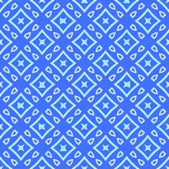 Geometric vector pattern with Aquamarine and blue colors. abstract ornament for wallpapers and backgrounds.