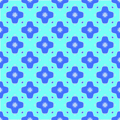 Geometric vector pattern with Aquamarine and blue colors. abstract ornament for wallpapers and backgrounds.