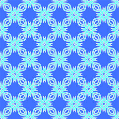 Geometric vector pattern with Aquamarine and blue colors. abstract ornament for wallpapers and backgrounds.