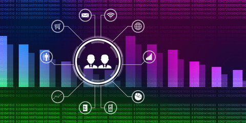 2D Digital Abstract Business Networking background