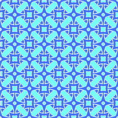 Geometric vector pattern with Aquamarine and blue colors. abstract ornament for wallpapers and backgrounds.