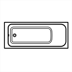 Long bathtub sketch vector design